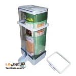 دانخوری عروس هلندی مدل جاوا مخصوص نصب بیرون قفس پرندگان زینتی - طوسی