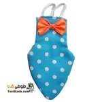 پوشک عروس هلندی – پوشک پرندگان زینتی-آبی-خال دار درشت