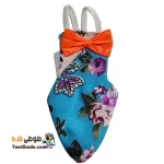 پوشک عروس هلندی – پوشک پرندگان زینتی-آبی با گل بنفش