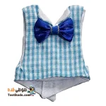 لباس دامادی عروس هلندی-آبی چهارخانه