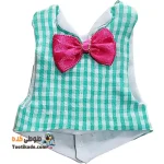 لباس دامادی عروس هلندی-سبز چهارخانه