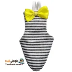 پوشک عروس هلندی – پوشک پرندگان زینتی-راه راه سفید طوسی