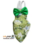 پوشک عروس هلندی – پوشک پرندگان زینتی سبز گل دار طرح 2